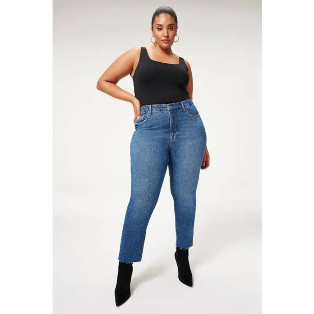 Good American Good Crop Raw Hem Slim Blue940 Size 8/29